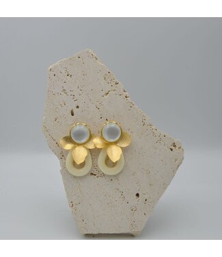 Maison Cachet Oorring Feuilles Creme