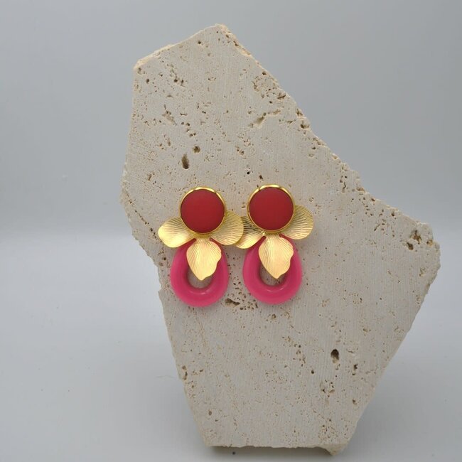 Maison Cachet Oorring Feuilles Magentha