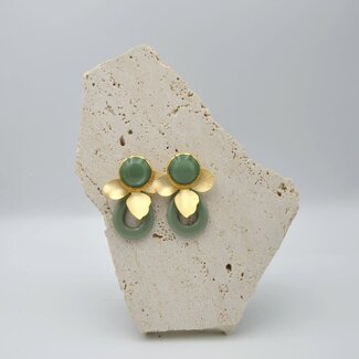 Maison Cachet Oorring Feuilles Aqua