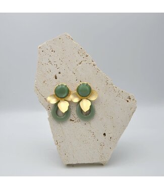 Maison Cachet Oorring Feuilles Aqua