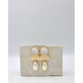 Maison Cachet Oorring Blanches Nacrées