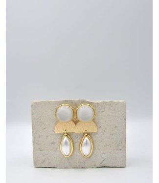 Maison Cachet Oorring Blanches Nacrées