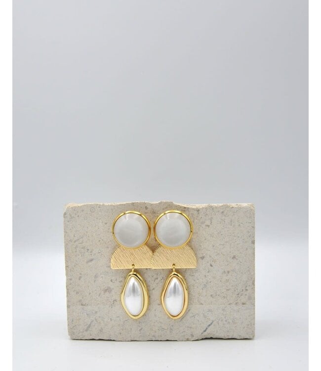 Maison Cachet Oorring Blanches Nacrées