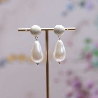 Flo Jewelry Oorring Aafke Silver/Pearl