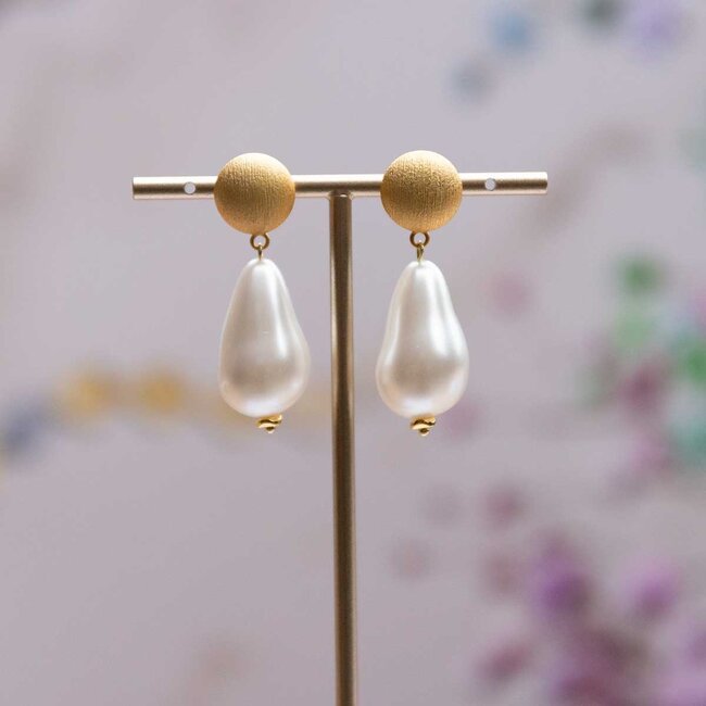 Flo Jewelry Oorring Aafke Gold/Pearl