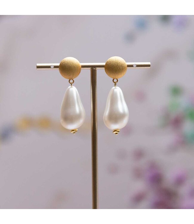 Flo Jewelry Oorring Aafke Gold/Pearl