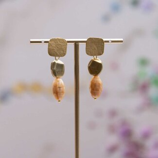 Flo Jewelry Oorring Annika Gold/Brown