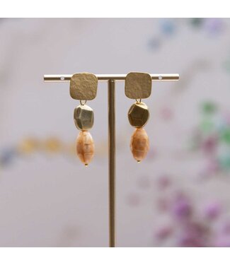 Flo Jewelry Oorring Annika Gold/Brown
