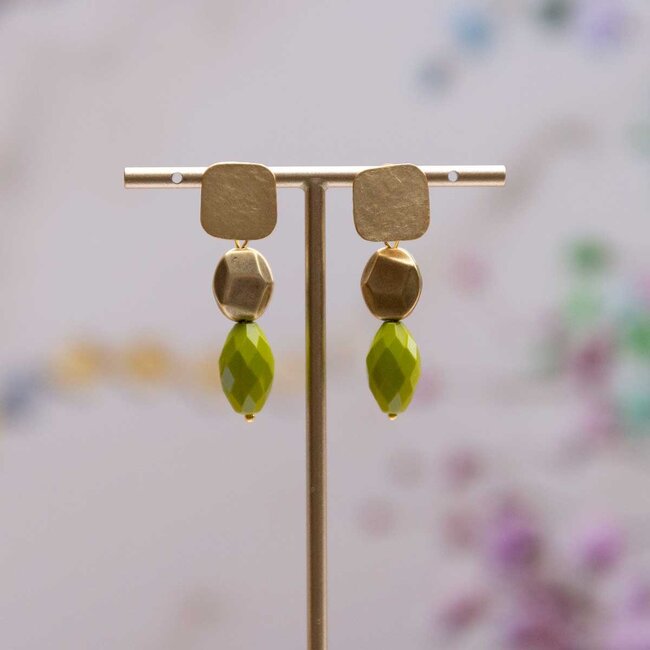 Flo Jewelry Oorring Annika Gold/Green