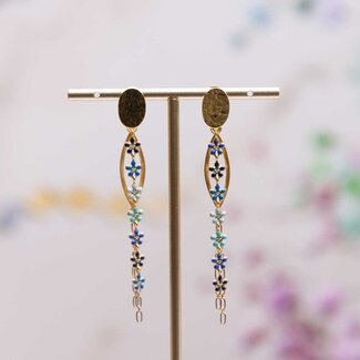 Flo Jewelry Oorring Amaya Gold/Blue