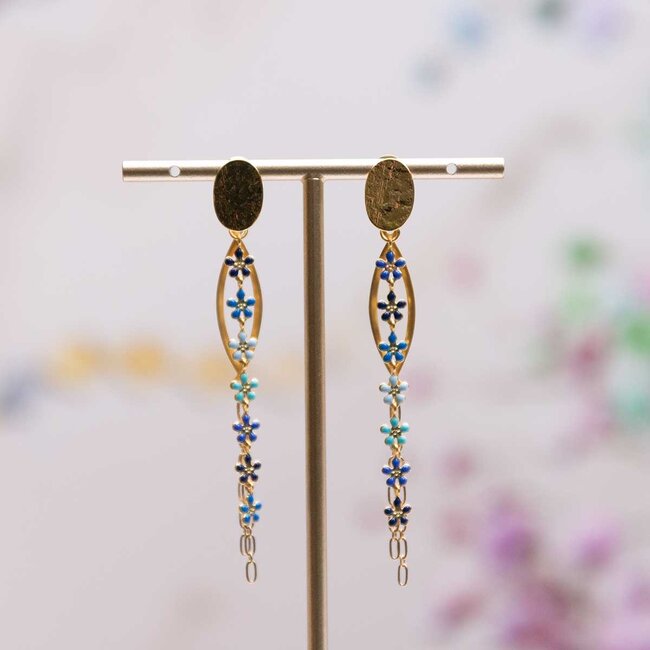 Flo Jewelry Oorring Amaya Gold/Blue