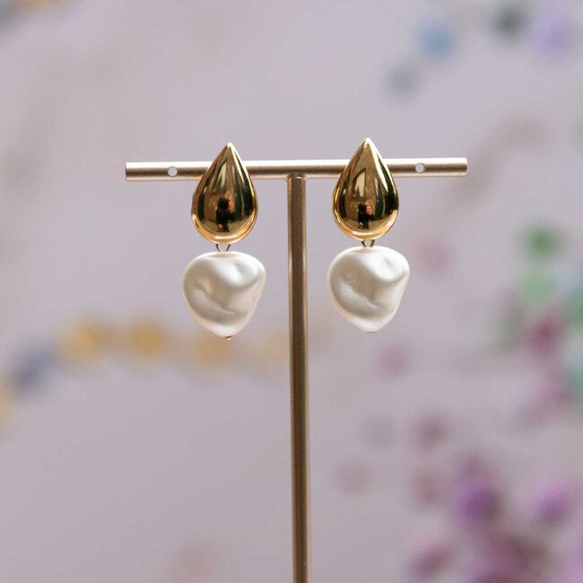 Flo Jewelry Oorring Anouk Gold/Pearl