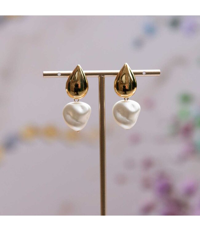 Flo Jewelry Oorring Anouk Gold/Pearl