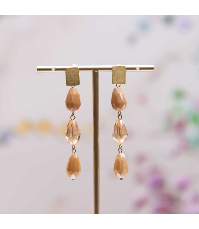 Flo Jewelry Oorring Alisa Gold/Brown