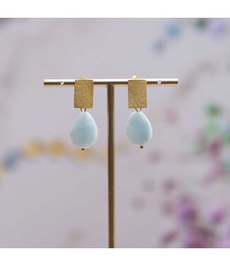 Flo Jewelry Oorring Aleandra Gold/Blue