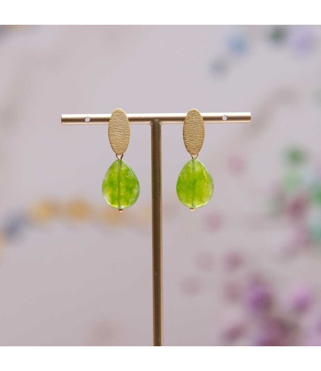 Flo Jewelry Oorring Aline Gold/Green