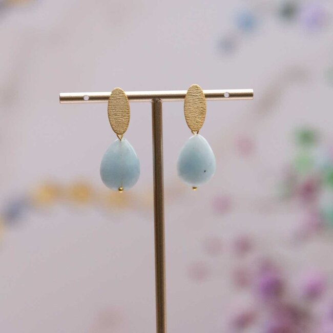 Flo Jewelry Oorring Aline Gold/Blue