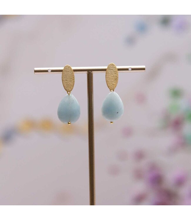 Flo Jewelry Oorring Aline Gold/Blue