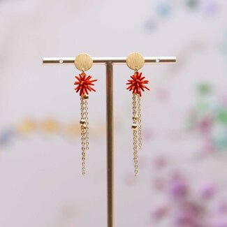 Flo Jewelry Oorring Anneleen Gold/Orange