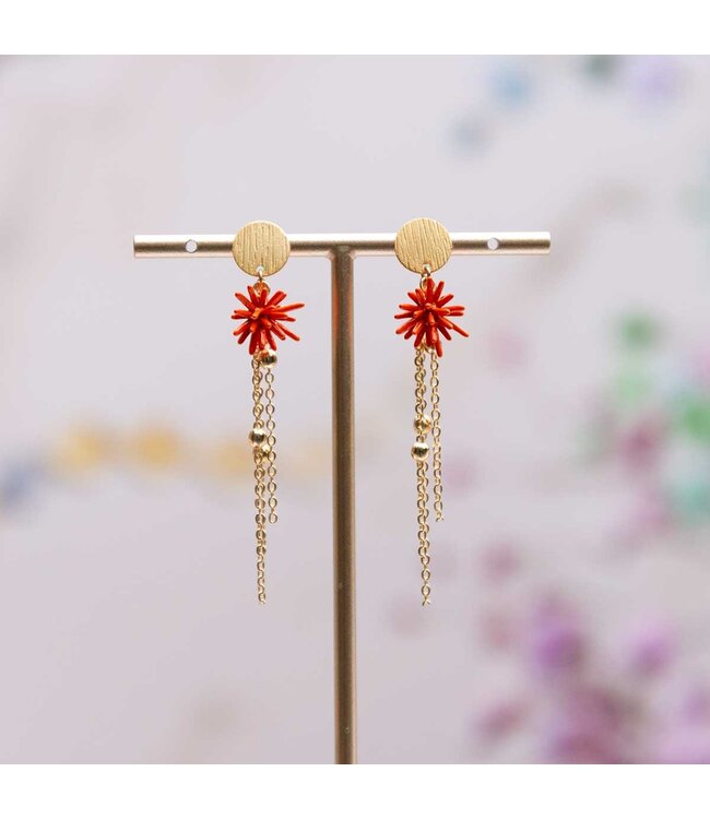 Flo Jewelry Oorring Anneleen Gold/Orange