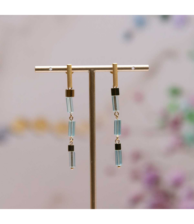 Flo Jewelry Oorring Alana Gold/Blue