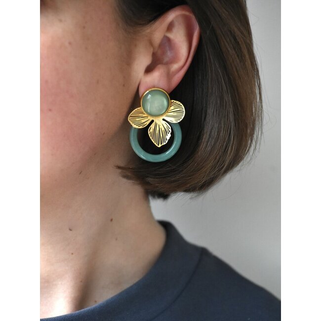 Maison Cachet Oorring Halo Aqua