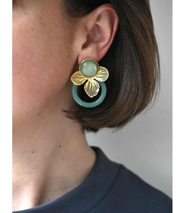 Maison Cachet Oorring Halo Aqua