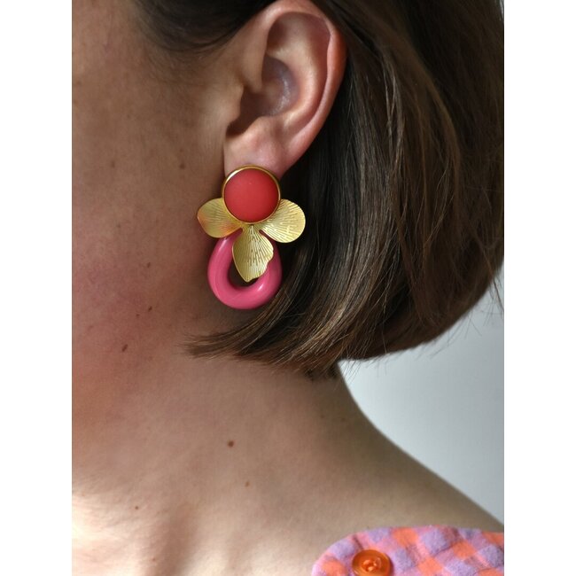 Maison Cachet Oorring Feuilles Magentha