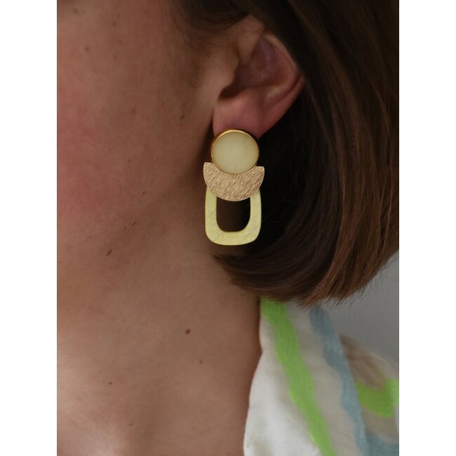 Maison Cachet Oorring Lunes Géométriques Beurre