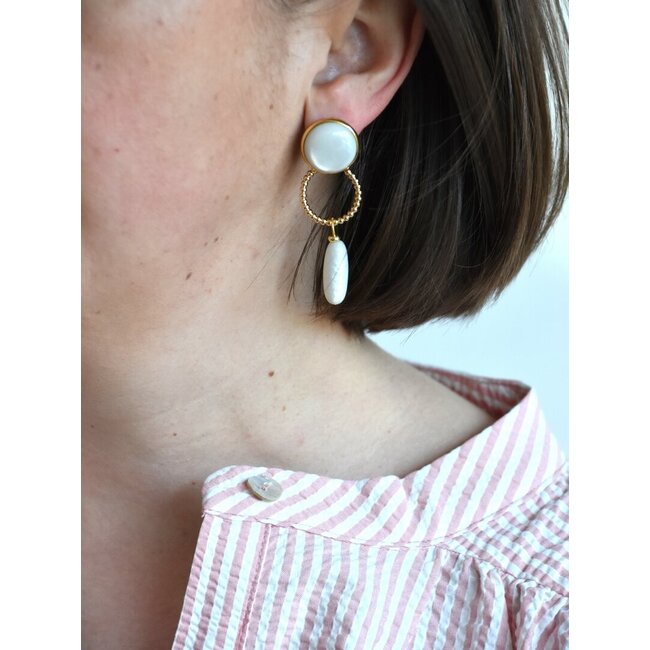 Maison Cachet Oorring Bulles Blanches