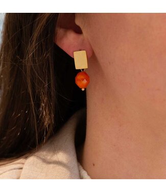 Flo Jewelry Oorring Alice Gold/Orange
