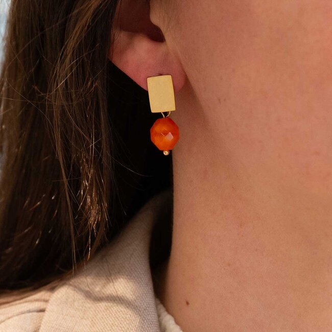 Flo Jewelry Oorring Alice Gold/Orange