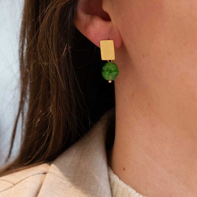 Flo Jewelry Oorring Alice Gold/Green