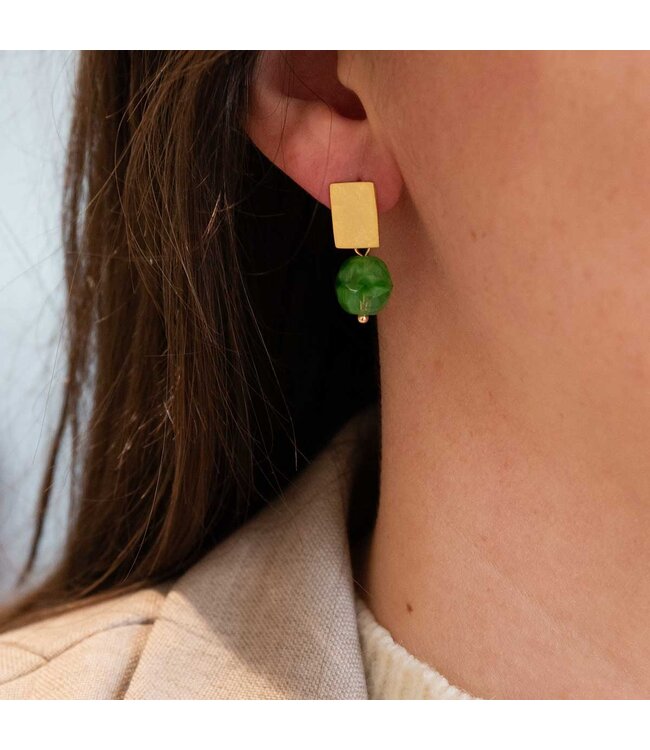 Flo Jewelry Oorring Alice Gold/Green