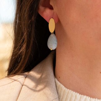 Flo Jewelry Oorring Aline Gold/Blue