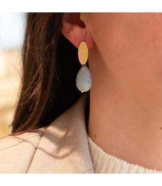 Flo Jewelry Oorring Aline Gold/Blue