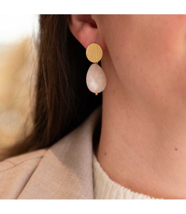 Flo Jewelry Oorring Adele Gold/Pink