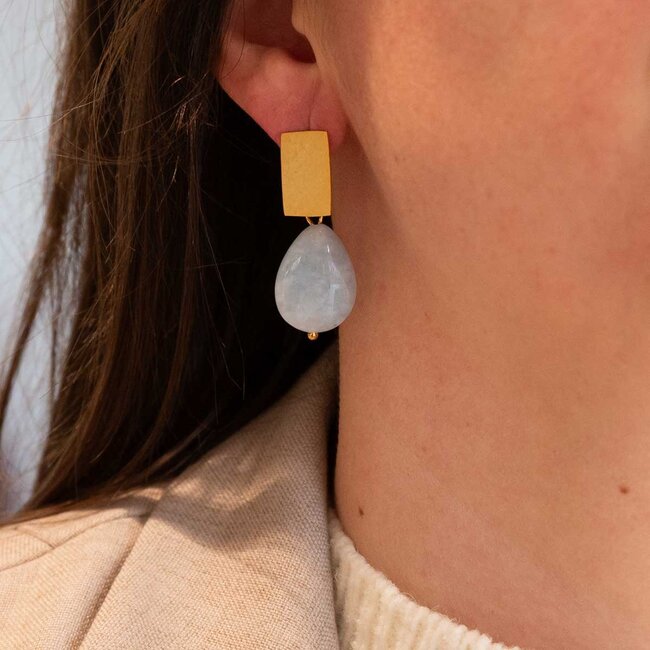 Flo Jewelry Oorring Aleandra Gold/Blue