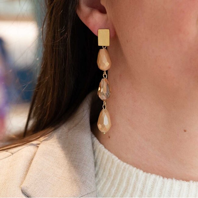 Flo Jewelry Oorring Alisa Gold/Brown