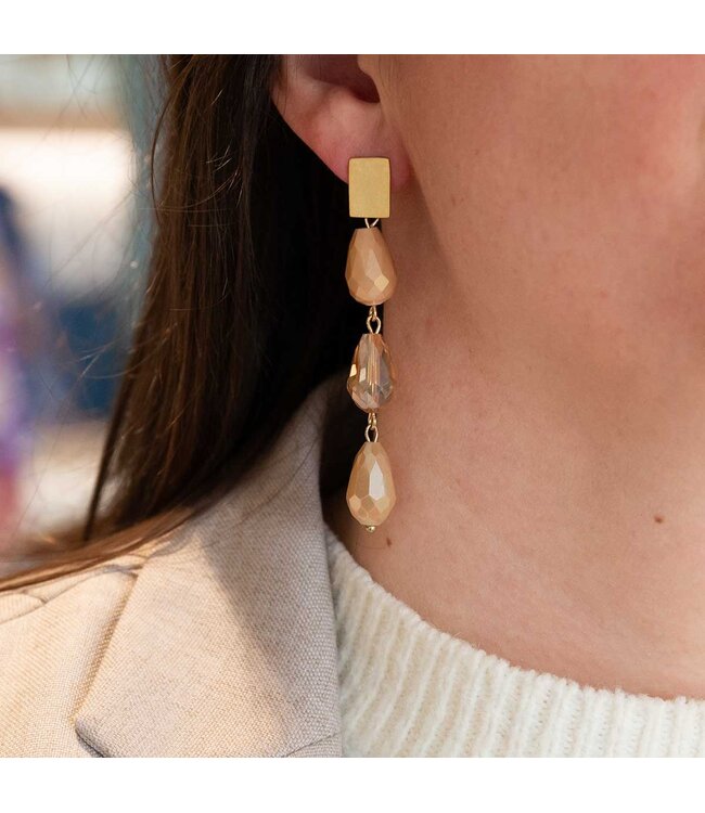 Flo Jewelry Oorring Alisa Gold/Brown