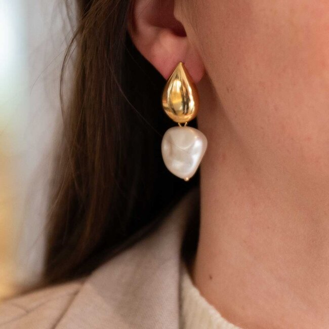 Flo Jewelry Oorring Anouk Gold/Pearl