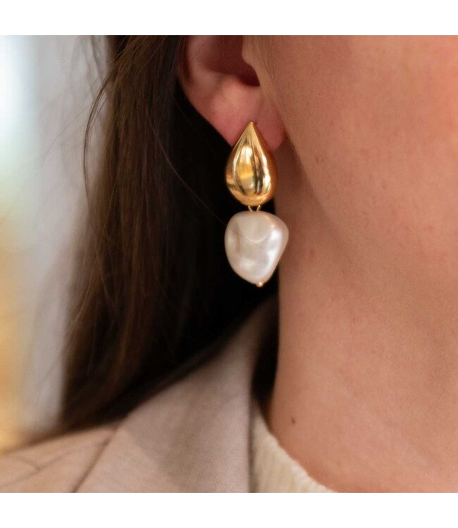 Flo Jewelry Oorring Anouk Gold/Pearl