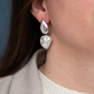 Flo Jewelry Oorring Anouk Silver/Pearl