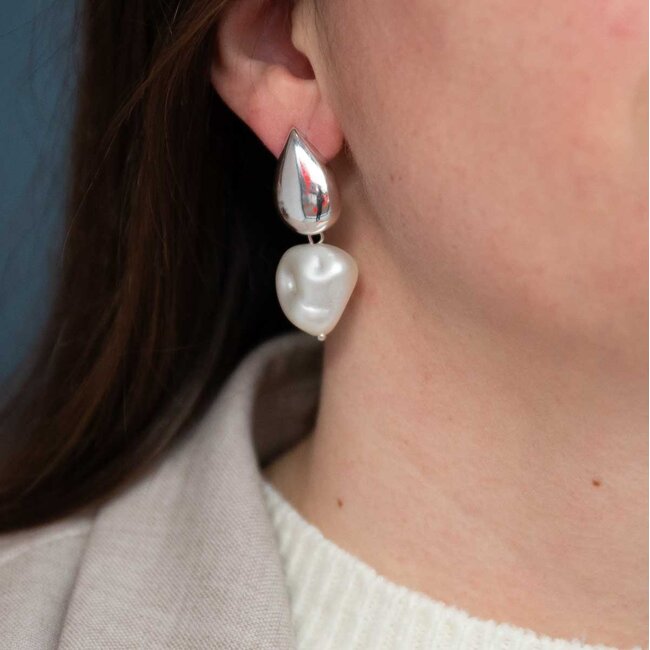 Flo Jewelry Oorring Anouk Silver/Pearl