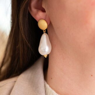 Flo Jewelry Oorring Aafke Gold/Pearl