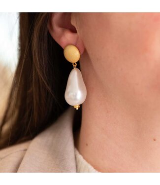 Flo Jewelry Oorring Aafke Gold/Pearl