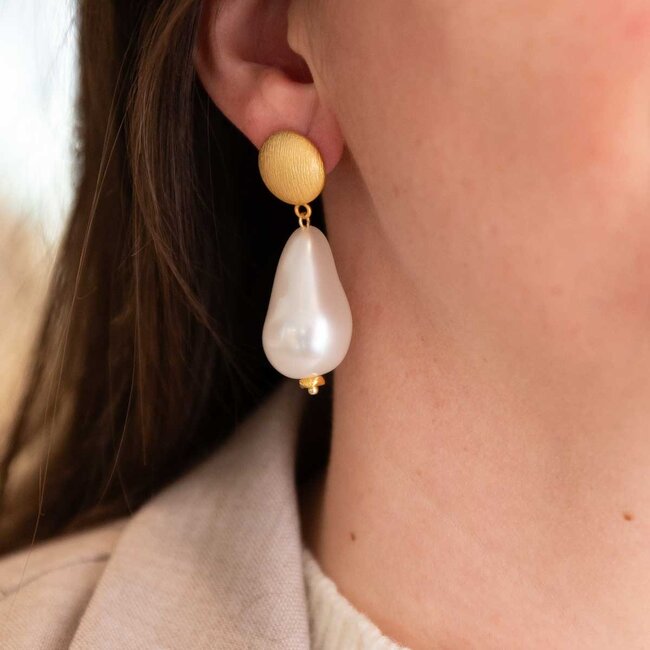 Flo Jewelry Oorring Aafke Gold/Pearl