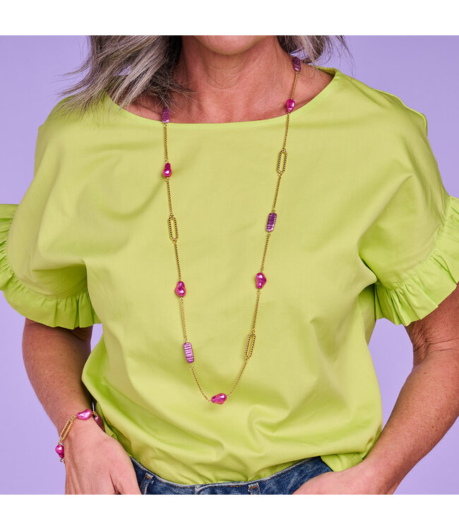 Les Cordes Les Cordes - Halsketting Fuchsia