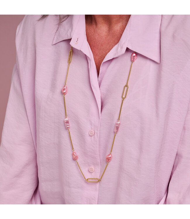 Les Cordes Les Cordes - Halsketting Lichtroze