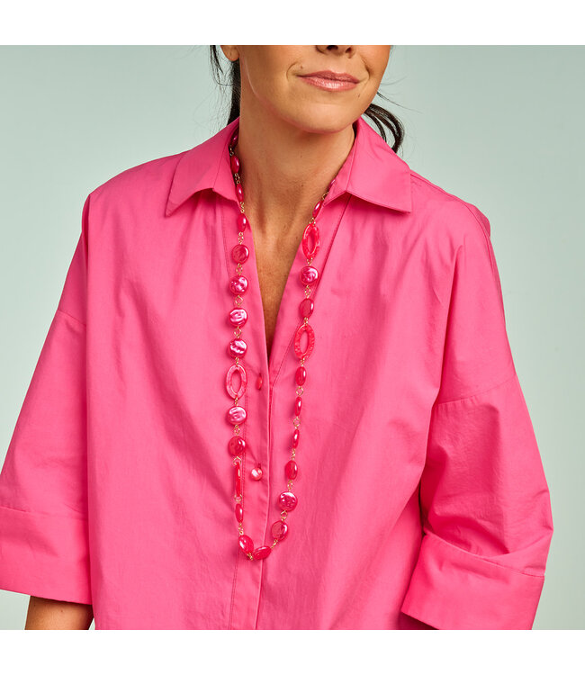 Les Cordes Halsketting Karnlang Fuchsia